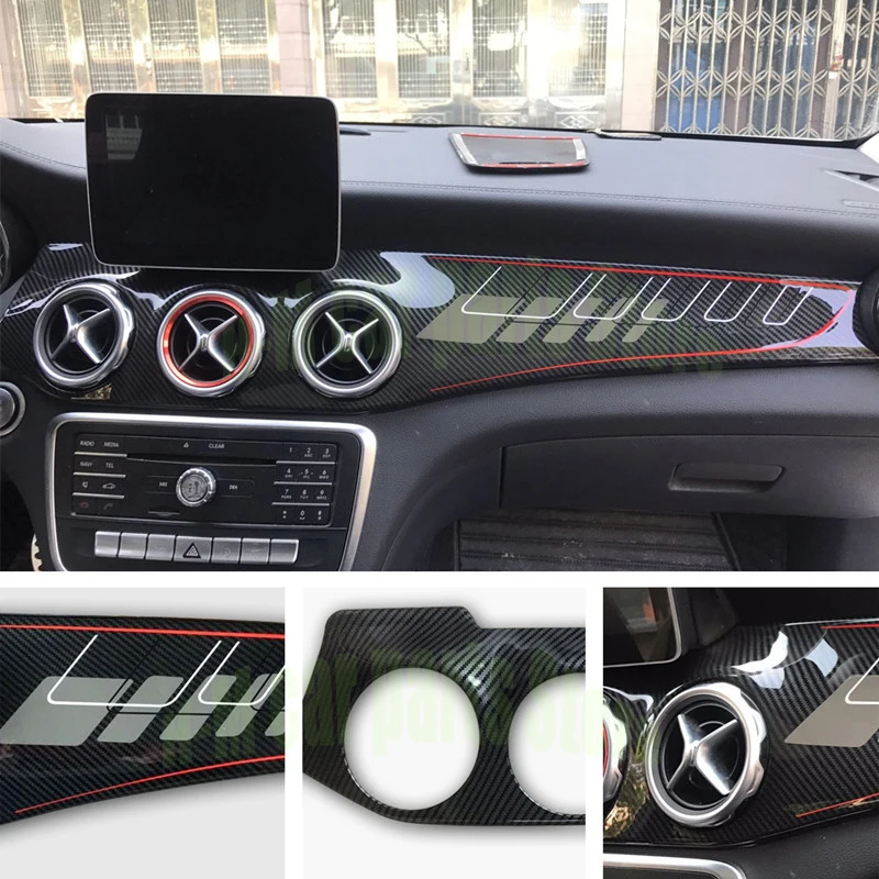 Carbon Fiber Dashboard Center Console Air Condition Panel Decoration For Mercedes cla250 w117/gla x156/220 /CLA 45 LHD