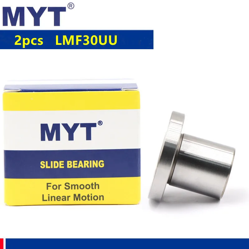 2pcs MYT high precision LMF30UU Flange type linear motion bearing LMF30 For 30mm CNC Router 3D printer linear Rod