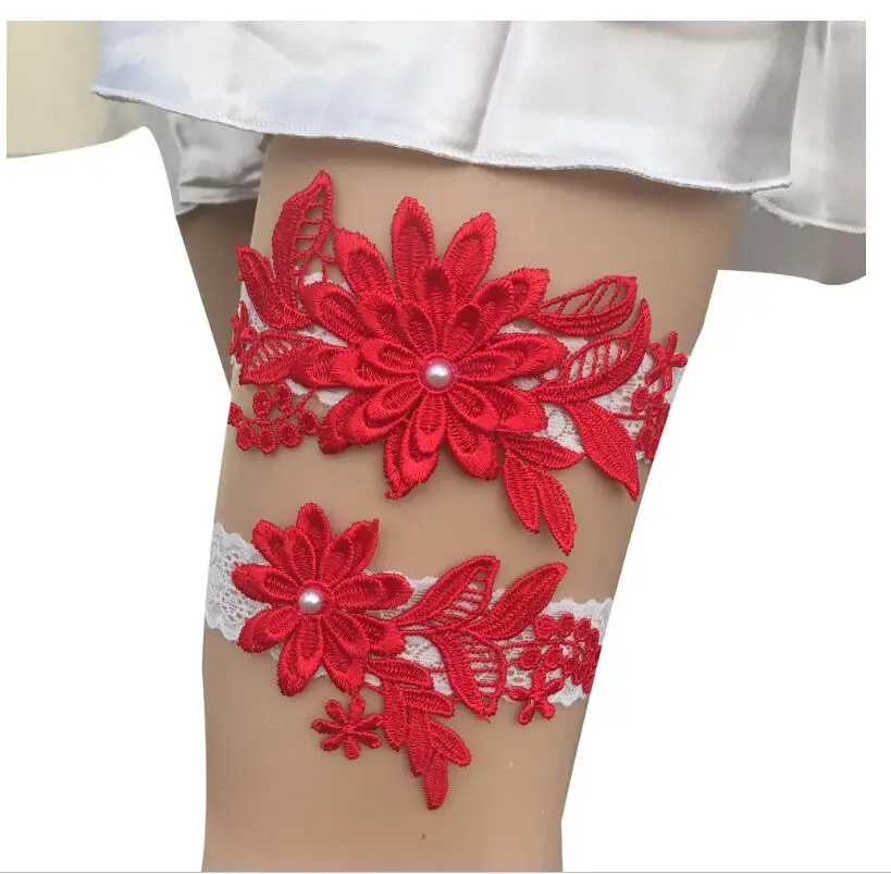 

Women Wedding Leg Garter Thigh Ring Sexy Rhinestone Cosplay Fashion Elastic Floral Bridal Comfortable Embroidery Exquisite Party