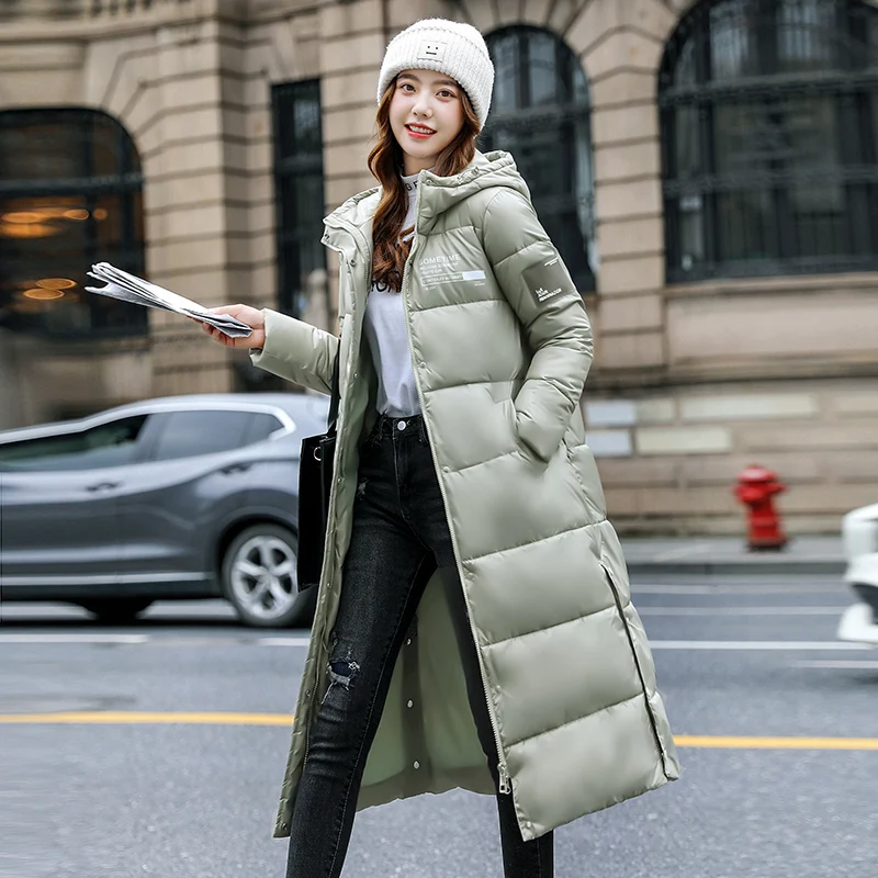 

Korean Down Padded Jacket Women Overcoat New Winter Long Jacket Outerwear Female Loose Thick Warm Hooded Parka Coat Jacket Lady