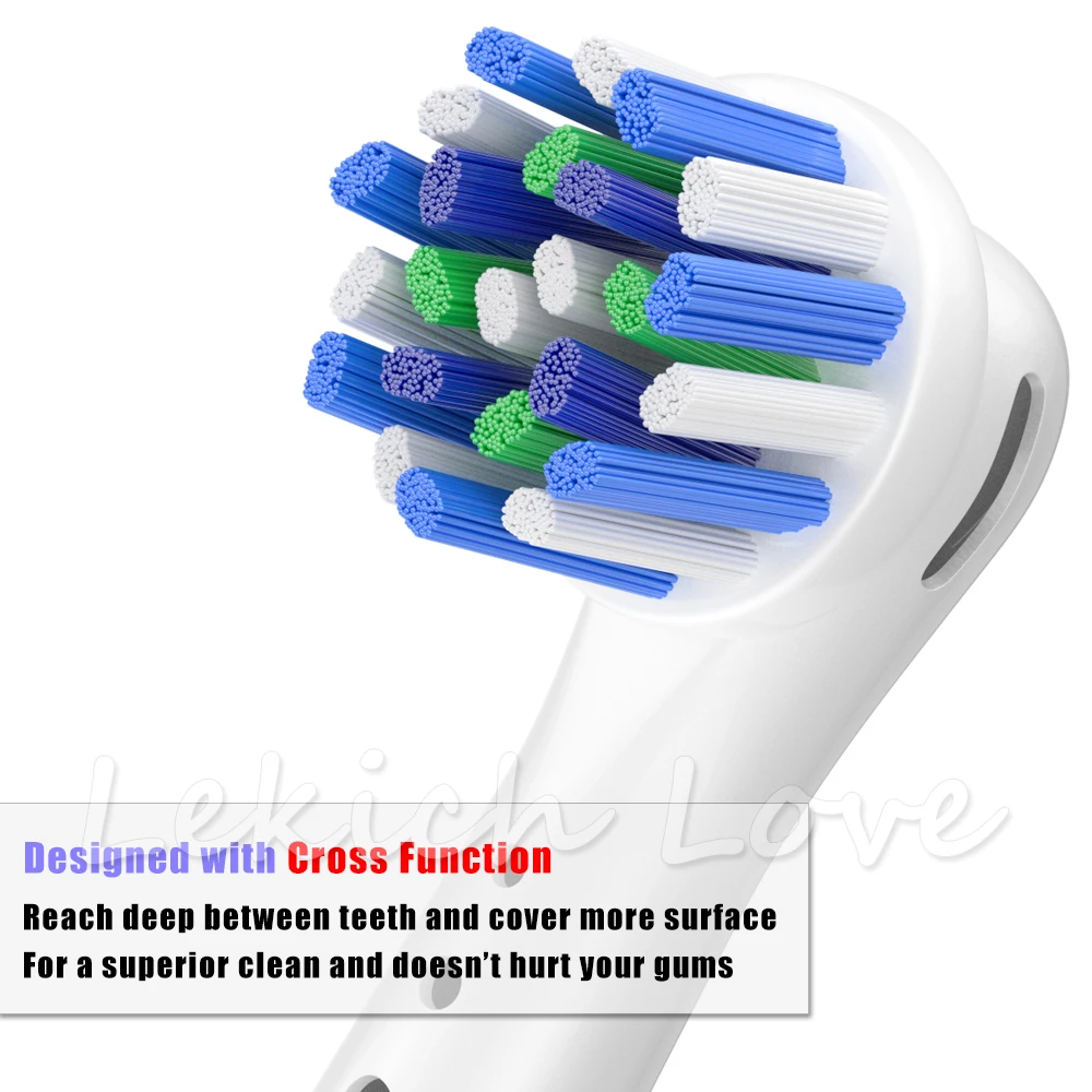 4 Pcs Toothbrush Heads for Oral B Toothbrush with 4 Pcs Toothbrush Head Covers Fit for Oral B Cross Action Toothbrush Heads