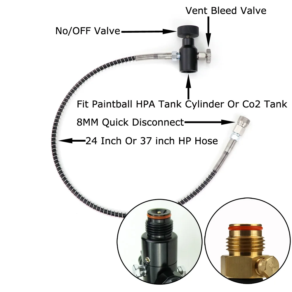 NEW High Pressure Remote Coil Hose Charging Hose Line With Female Quick Disconnect For Air Tool Paintball PCP