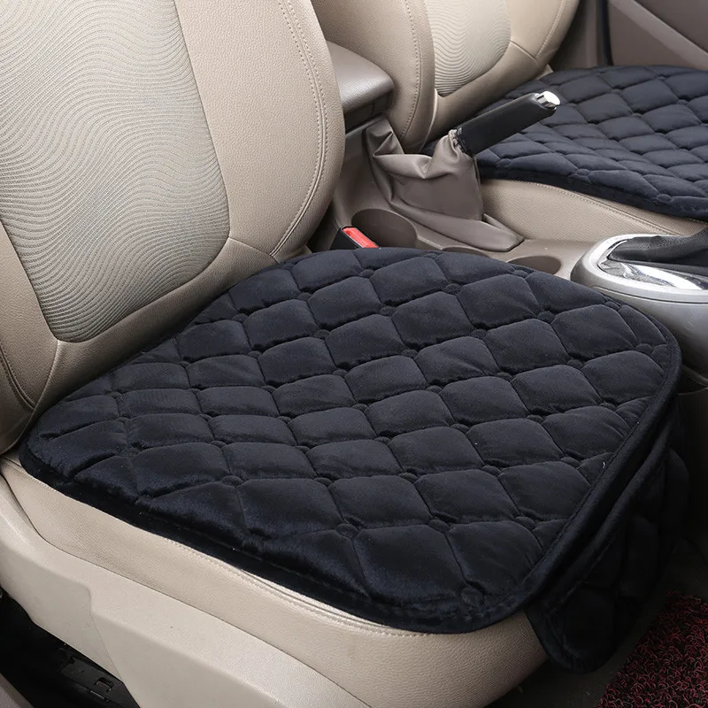 Car seat cushion winter plush monolithic three-piece short-haired warmth with no backrest universal four season seat cushion