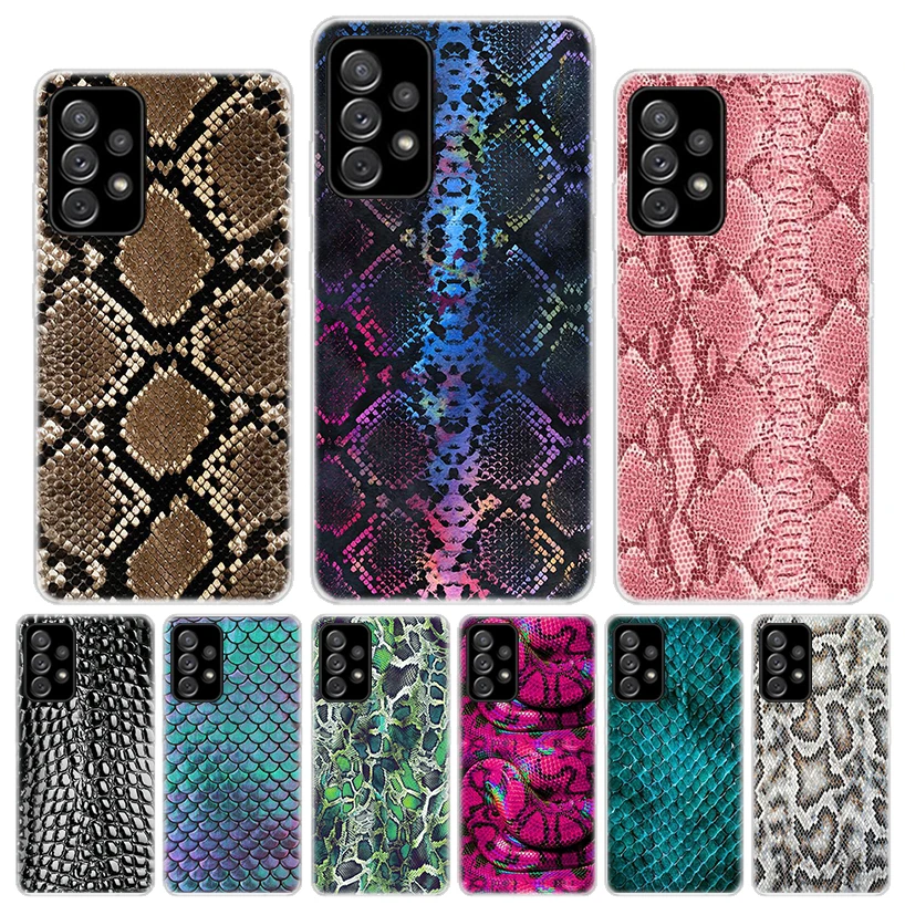 Pink Snake Skin Printing Drawing Phone Case For Samsung Galaxy A55 A54 A52 A53 A15 A14 A12 A13 A25 A24 A22 A23 A35 A34 A32 A33 A