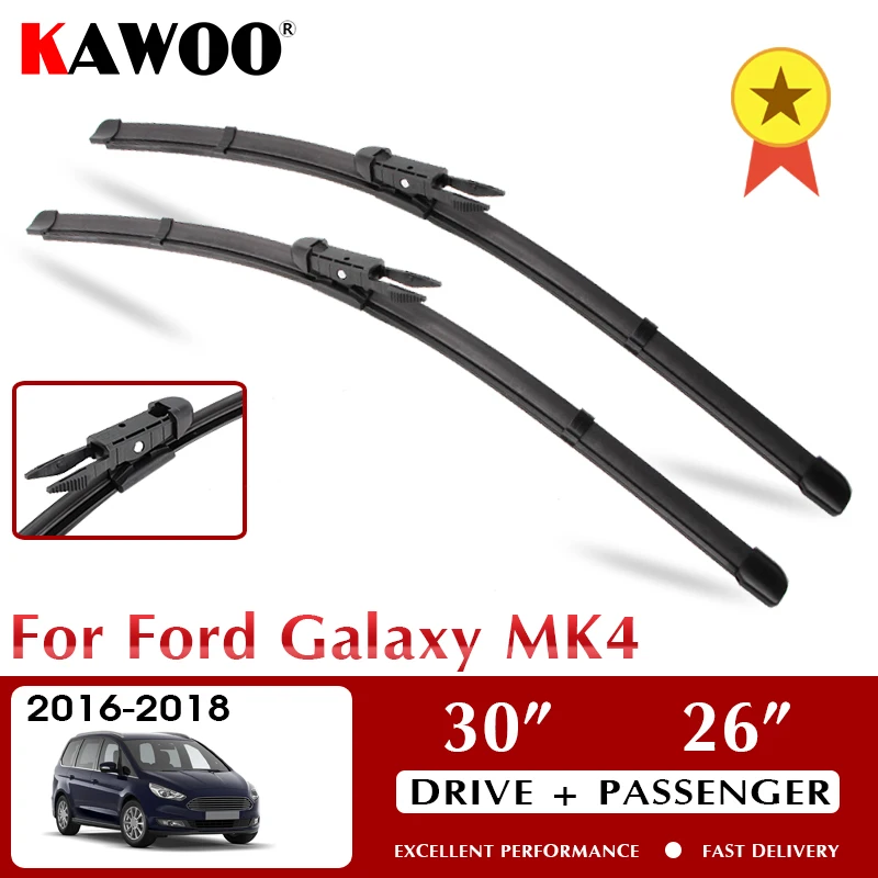 

KAWOO Wiper Front Car Wiper Blades For Ford Galaxy MK4 2016-2018 Windshield Windscreen Front Window Accessories 30"+26" LHD RHD