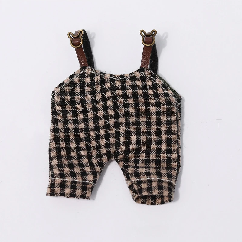 Obitsu 11 1/12 Bjd Pop Jumpsuits Rasterpatroon Kleding Mode Donkerblauw Jarretel Broek Voor Ob11, Gsc, body9 Poppen Accessoires