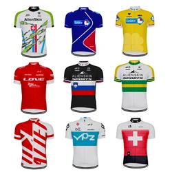 2023 New Team Cycling Jersey Short Sleeves Tops Cycling Clothing Mtb Ropa Ciclismo Bike Types Classical Retro Maillot Customized