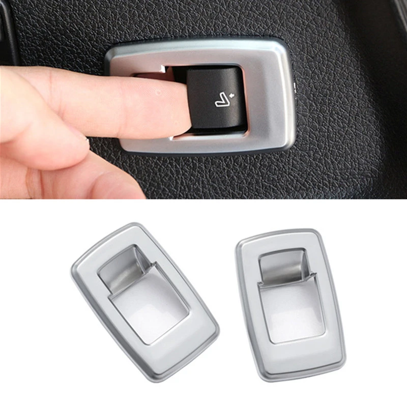 Chrome Car Styling Rear Seat Adjustment Buttons Decorative Frame Trim For BMW 2 Series F45 Interior Trunk Clasp Decor Covers