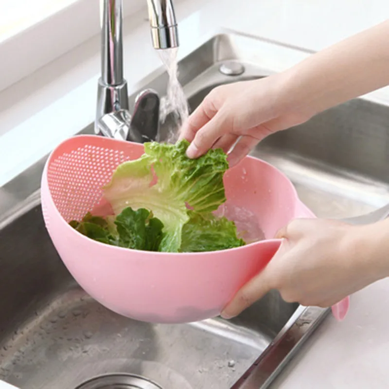 Kitchen Drain Basket Bowl Rice Washing Filter Strainer Basket Sieve Drainer Vegetable Friut Cleaning Gadget Kitchen Accessories