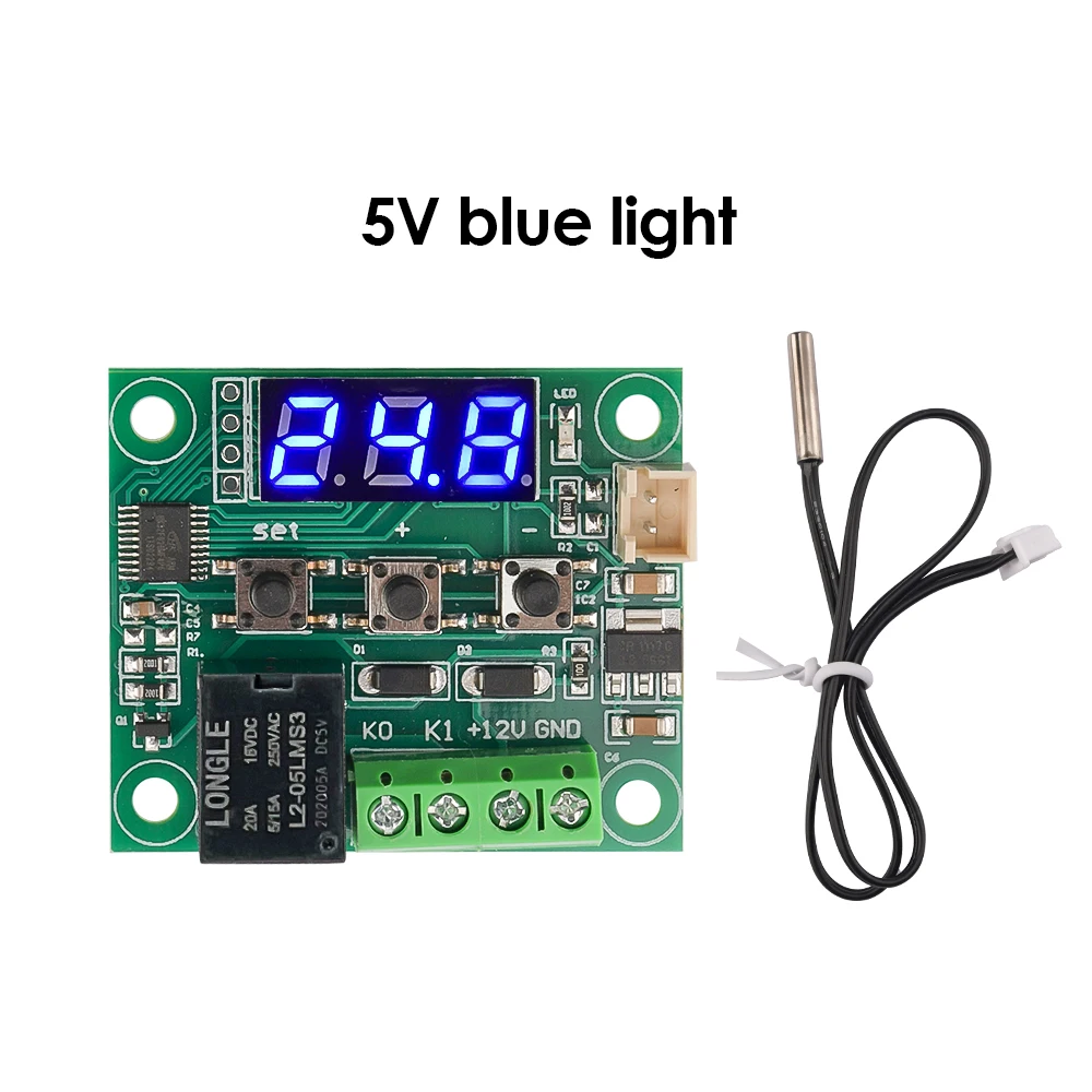 W1209 AC220V DC 5V 12V 24V LED Digital Thermostat Temperature Controller Thermometer Control Switch Module with NTC Sensor