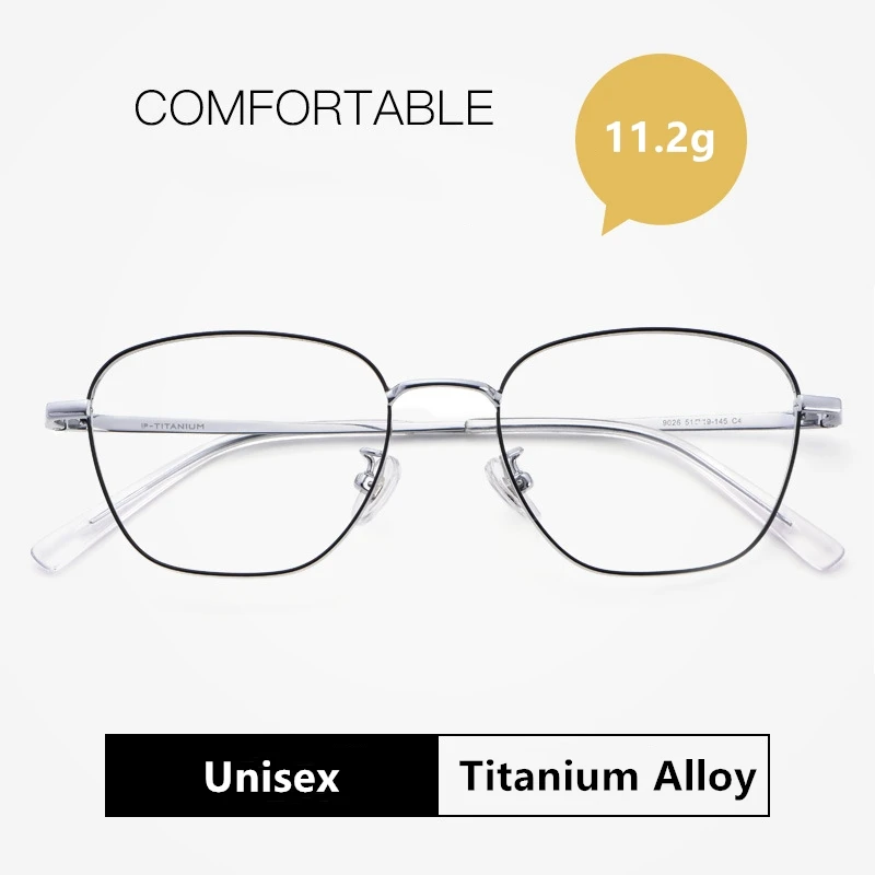 YIMARUILI Ultra-light Fashion Pure Titanium Eyewear Frame Men's Retro Round Decorative Optical Myopia Glasses Frame Women 9026JY