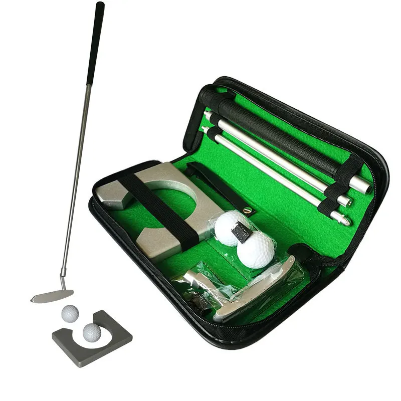 Golf Putter Klub Portable Menempatkan Alat 3 Bagian Lipat Kanan/Kiri Tangan Indoor Putter Praktisi