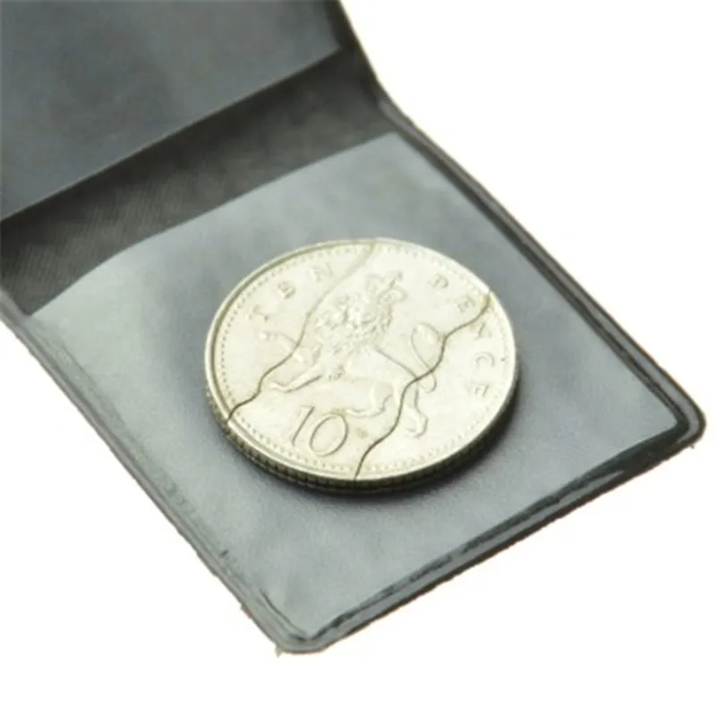 Three Folding Coin Bite Out Coin Penny Version Coin To Bottle Magic Tricks Close Up Accessories Illusion Mentalism