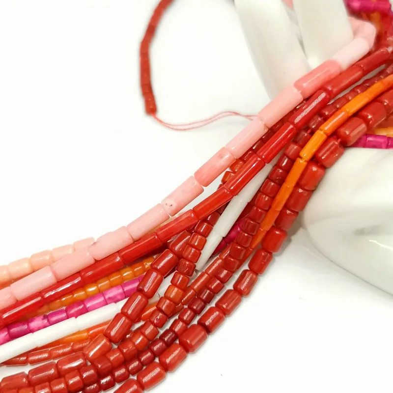 الطبيعية أسطواني المرجان حبة العزلة غير النظامية فضفاض الخرز لصنع المجوهرات سوار Charms بها بنفسك إكسسوارات عقد