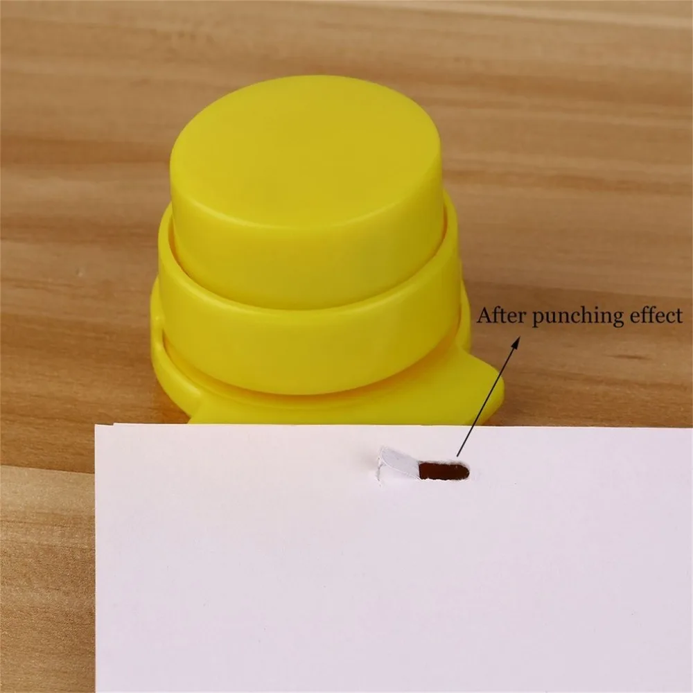 Grapadora básica sin grapas para oficina, clip de carpeta de papel para el hogar, papelería elegante, gota, 1 unidad