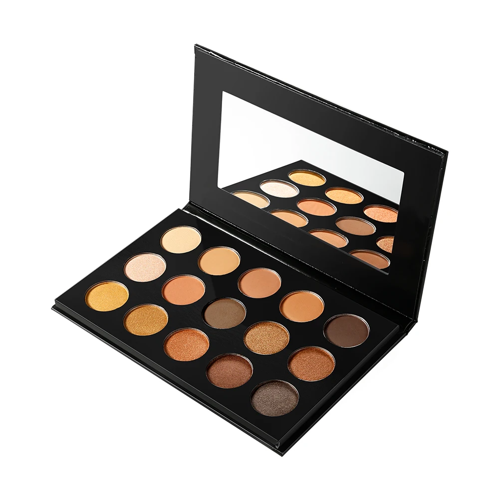 DE\'LANCI 15 Colors Naked Eyeshadow Palette Matte Shimmer Professional Nude Eyeshadow Pallete Warm Natural Bronze Eye Makeup Kit