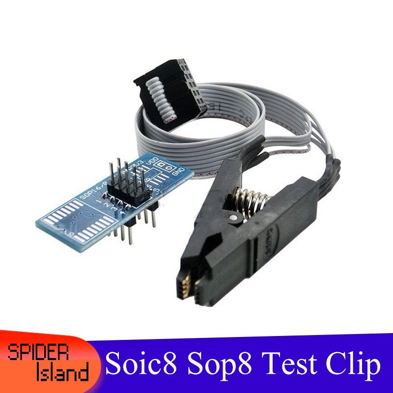 

10PCS Wider Needle soic8 sop8 test clip for eeprom flash clipFor TL866ii plus/TL866CS/A EZP2010/2013 RT809F/H adapter Programmer