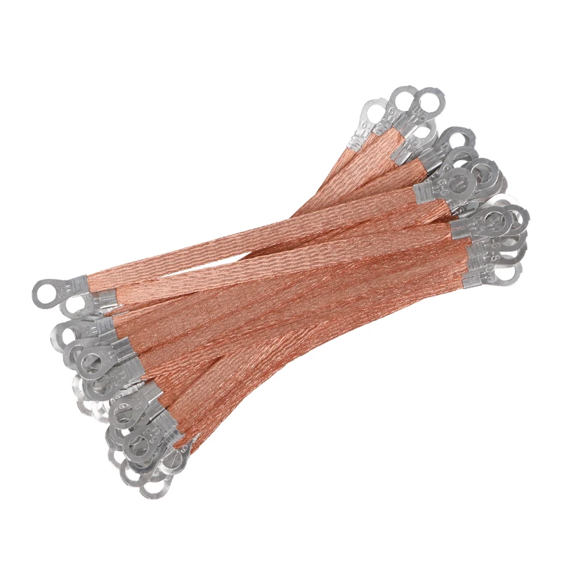 High Quality Bridge Line Grounding Wire Lead 6 square 300mm Cross Aluminum Wiring of Copper  Braided Jumper Wire 10PCS