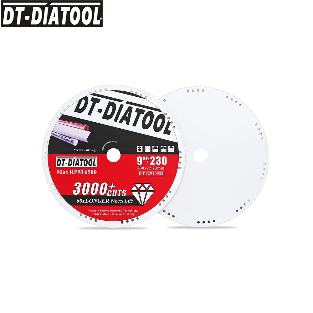 DT-DIATOOL 9 дюймов/230 мм железный отрезной диск 3 шт./компл. алмазная пила отрезной диск для металлической стальной трубы железная арматура угол стали