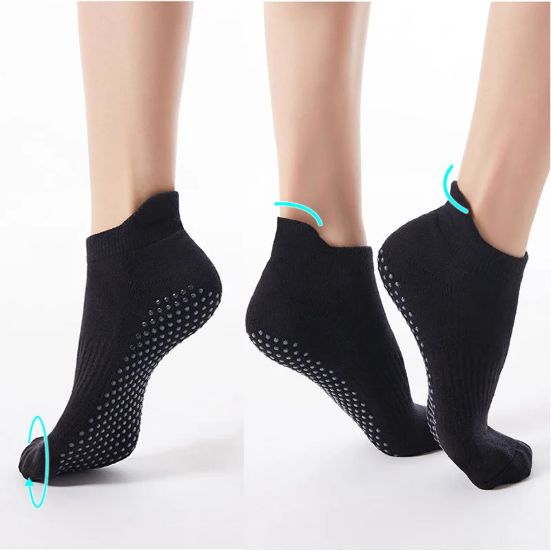 Non Slip Grip Yoga Socks Anti-Skid Slipper Barre Socks Sticky Socks for Yoga Pilates Barre Home Workout Sports