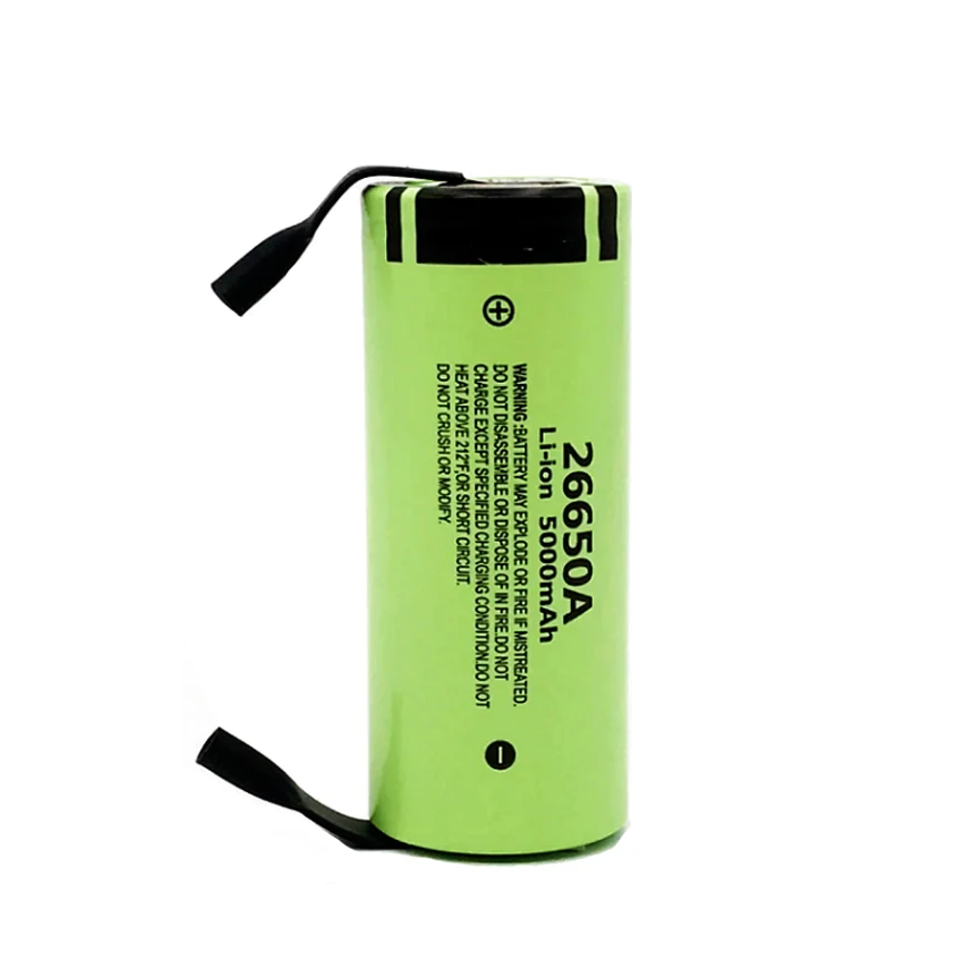 GTF 26650 Battery 3.7V 5000mah Rechargeable Li-ion Battery 26650A for Panasonic for flashlight +DIY Nickel Sheets High Capacity