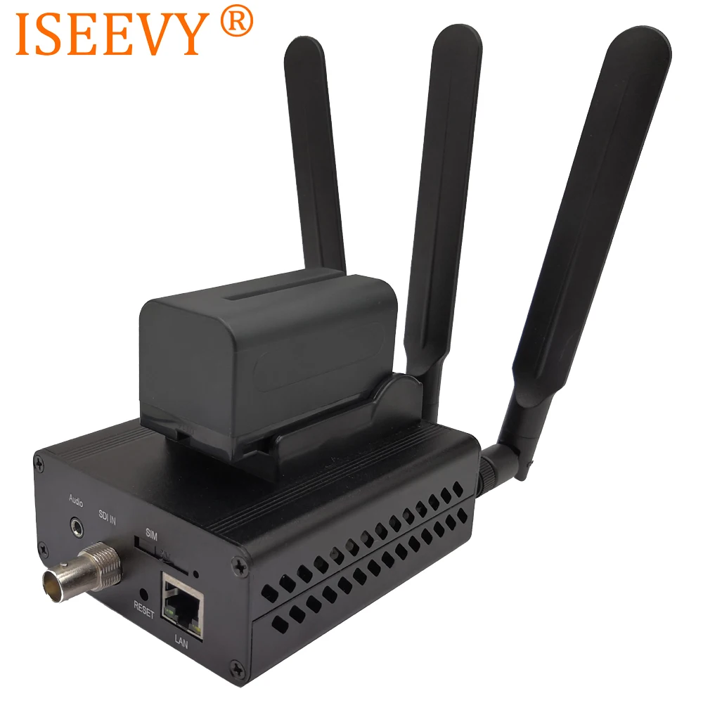 ISEEVY 4G LTE H.265 H.264 SDI Video Encoder for IPTV Live stream with RTMP RTMPS RTSP UDP SRT HTTP and Facebook Youtube Wowza