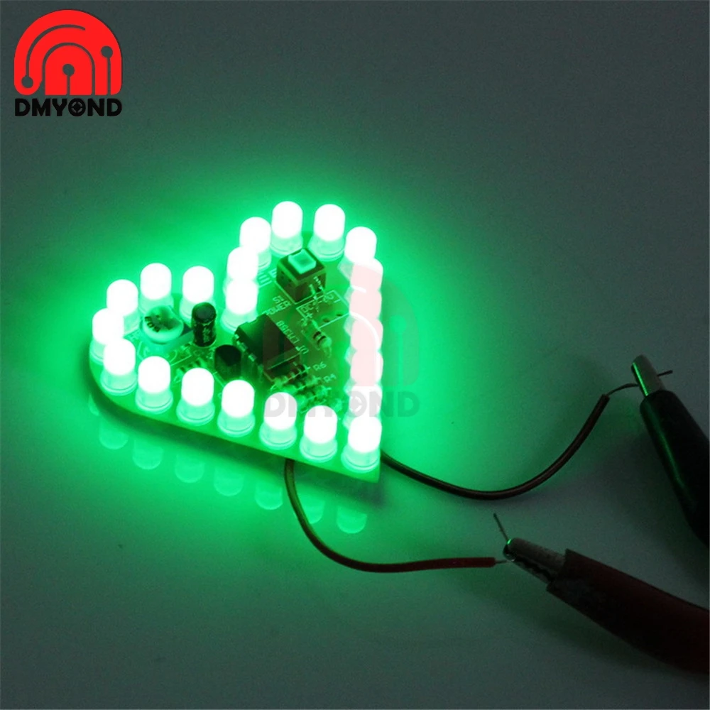 DC 4V-6V Heart Shaped Breathing Lamp Light Kit LED DIY Production for Learning Electronic Components Welding Practice Board