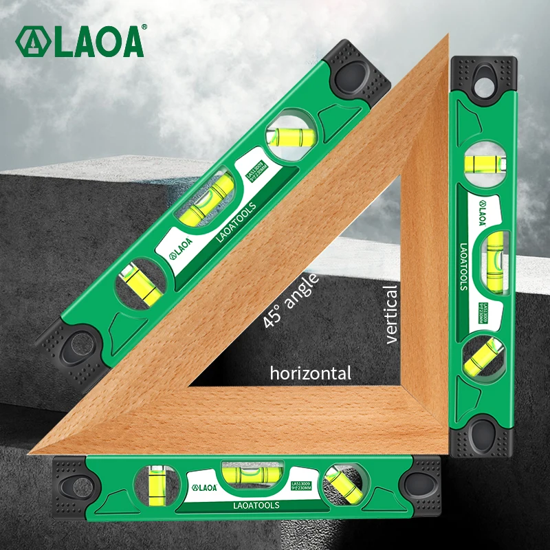 230MM Laser Level Ruler Spirit Level Angle Gauge Finder Horizontal Vertical Cross Line Laser Leveler  Measuring Tape