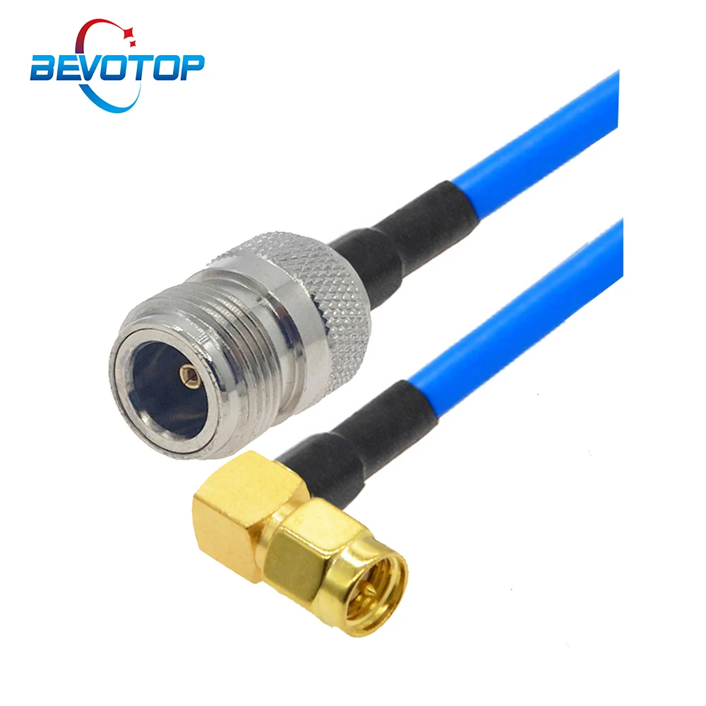 N Female to SMA Male Right Angle Plug RG402 Pigtail Semi-Flexible 50 Ohm RF Coaxial Cable Extension Cord Jumper 15CM 50CM 1M 5M