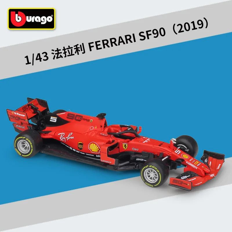 Bburago Diecast 1:43 Scale 2019 Metal F1 Car Formulaa 1 Racing Car F1 Model Car SF70H/71H/90 Alloy Toy Car Collection Kid Gift