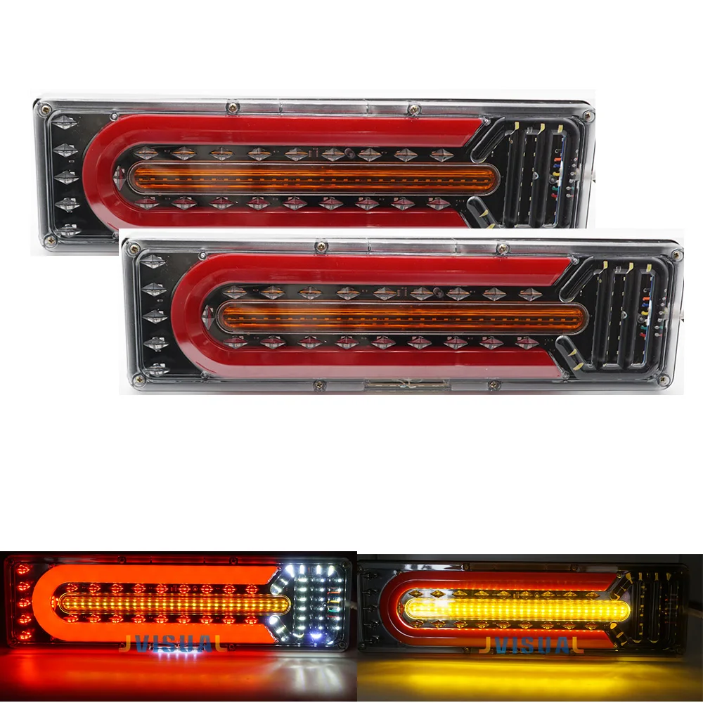 

2X 24v Universal Car Truck LED Rear TailLight Caravans UTE Campers ATV Rear Lamp Flow Steering brake reversing traffic fog lamp