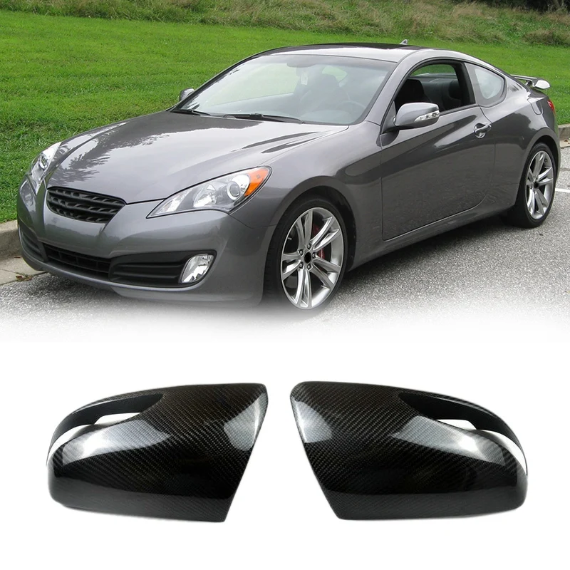 

1 Pair Rearview Mirror Cover Carbon Fiber Side Rear View Mirror Cover Caps for Hyundai Genesis Rohens Coupe 2008-2016