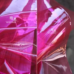 0.3mm TPU Fabric Peach Pink PVC Jelly Film Waterproof DIY Raincoat Crystal Bag Decor Plastic Clothes Designer Fabric