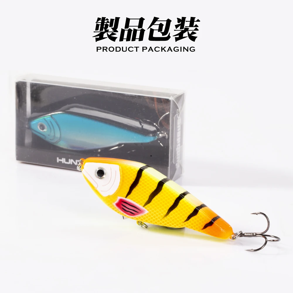 Hunthouse 90&120mm Jerkbait Fishing Lure Musky Pike Lure Pencil Bait Slow Sinking Jerk Bait for Fishing Pike Jerkbait