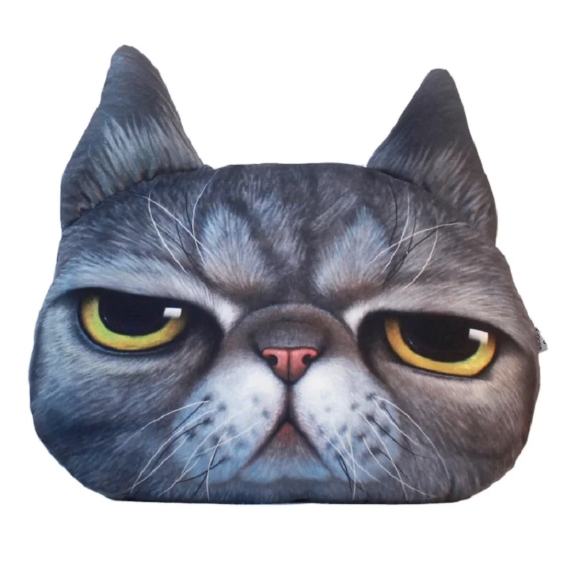 CHIZIYO Creative Car Pillowcase Cool 3D Dog Cat Face Seat Covers Waist Rest Cushion Car Seat Cushion Cover Without Filler