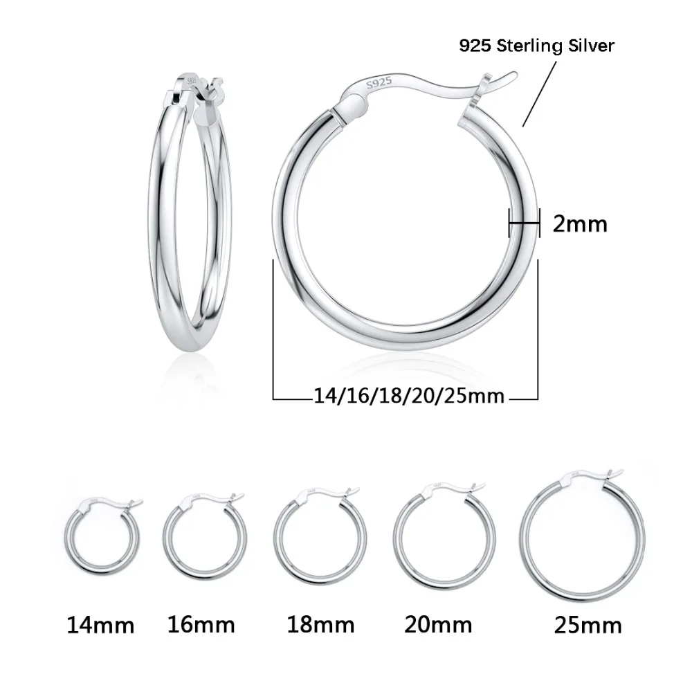 DALARAN Small Hoop Earrings 925 Sterling Silver Circle Round Huggie Hoop Earrings For Women Men Fashion Simple Brincos De Prata