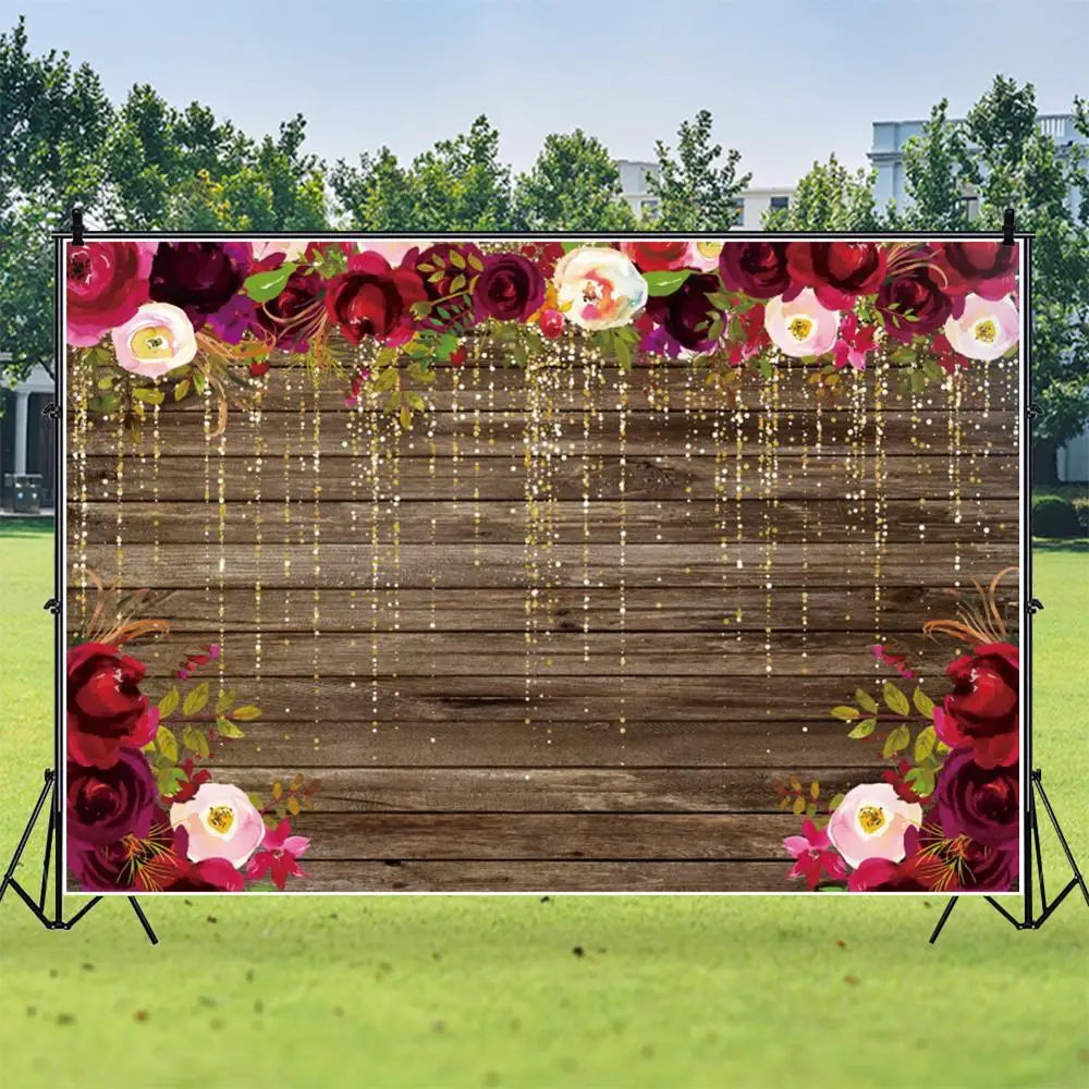 Yeele ко Дню Святого Валентина фон для фотографирования свадеб доска с цветочным рисунком с блестками фотосессии на день рождения декоративный фон для фотосъемки в фотостудии