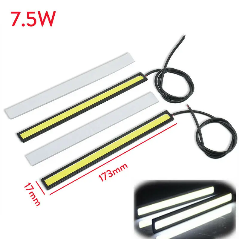 1Pcs Ultra Thin Bright LED COB Strip DC 12V DRL Lamp Day Time Running Driving Lamp for Auto Car Side Light Fog Light Waterproof