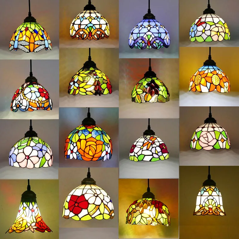 European American chandelier  lamp lamp stair lamp sun table lamp Mediterranean Baroque hand-painted glass chandelier