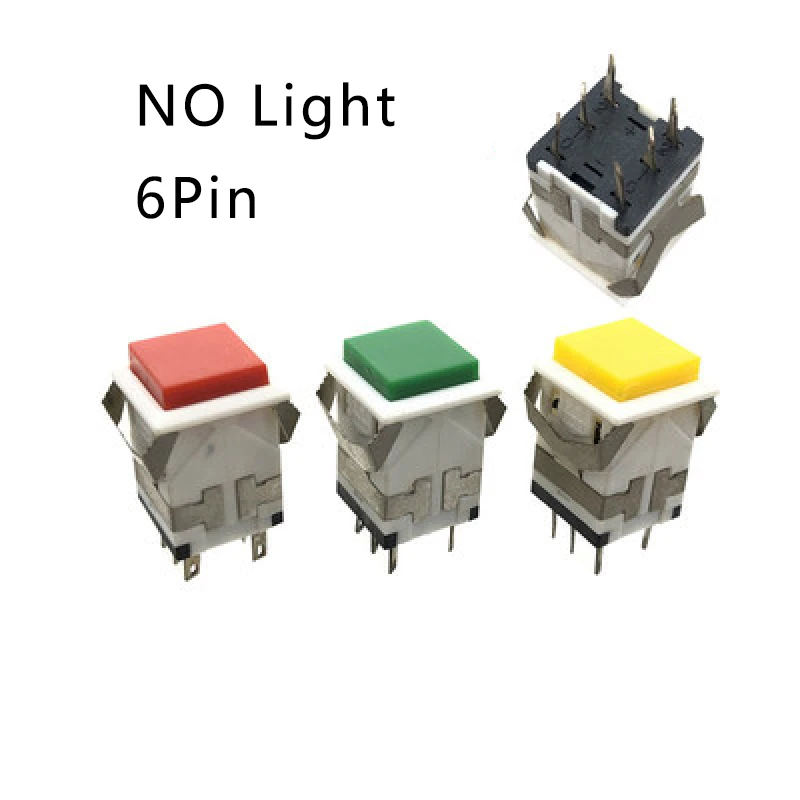2/5 sztuk KD2-22/24 chwilowy plac LED Self-reset kwadratowy przycisk przełącznik z Light 6Pin/8Pin