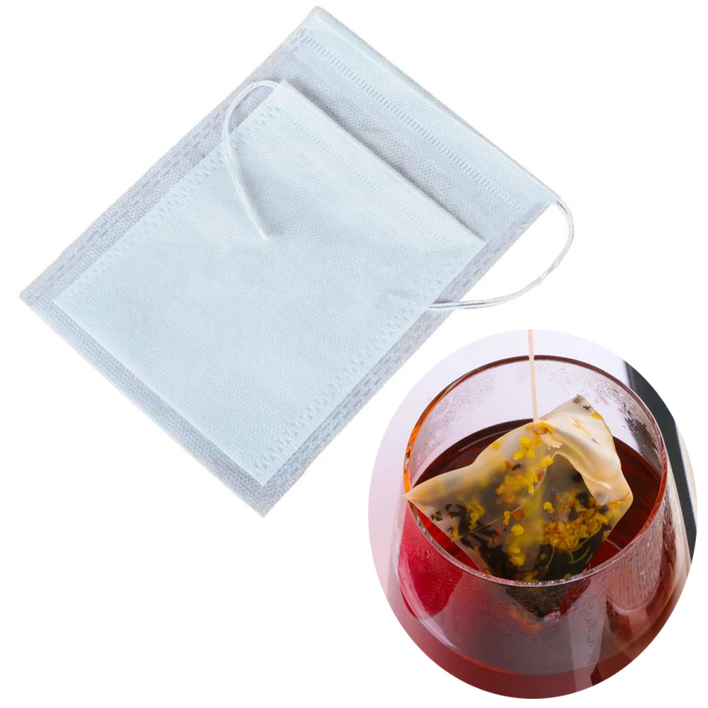 100Pcs/lot Disposable Tea Bags Empty Scented Tea Bag With String Heal Seal Filter Paper for Herb Loose Tea