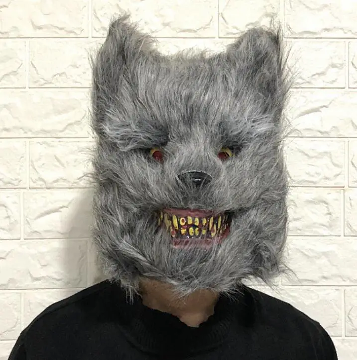 Halloween Scary Horror Bloody Animal Face Pattern Mask Bear Panda Rabbit Wolf Costume Horror Latex Party Mask Adult