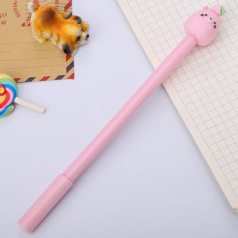 20 PCs Creative Animal Fruit Pen Korean Version of The Black Student Test Water Pen Cute Cartoon Office Pen