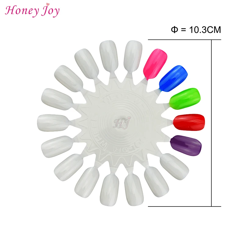 1pack False Nail Swatches Wheel For 18 Color Card Display Board Template Sunflower Shaped Nails Art Tools