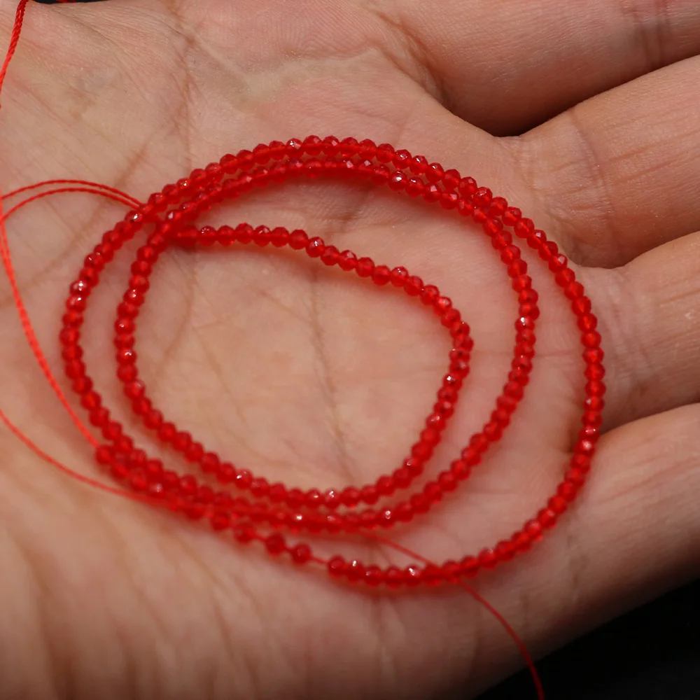 Perline rotonde 2mm squisite pietre semipreziose naturali spinello rosso branello allentato per gioielli da donna che fanno collana braccialetto fai