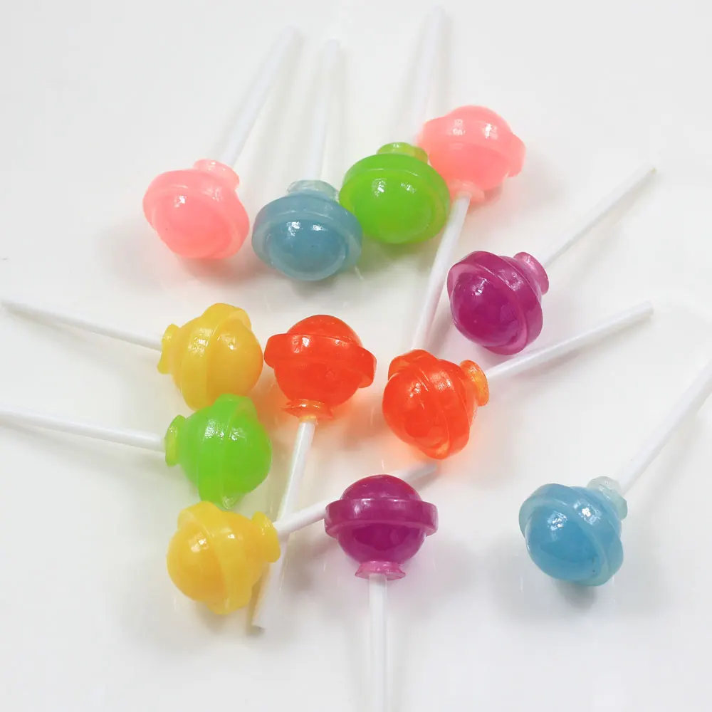 Hotsale Mix Color 3D Lollipop Resin Flat Back Cabochons For DIY Phone Decoration