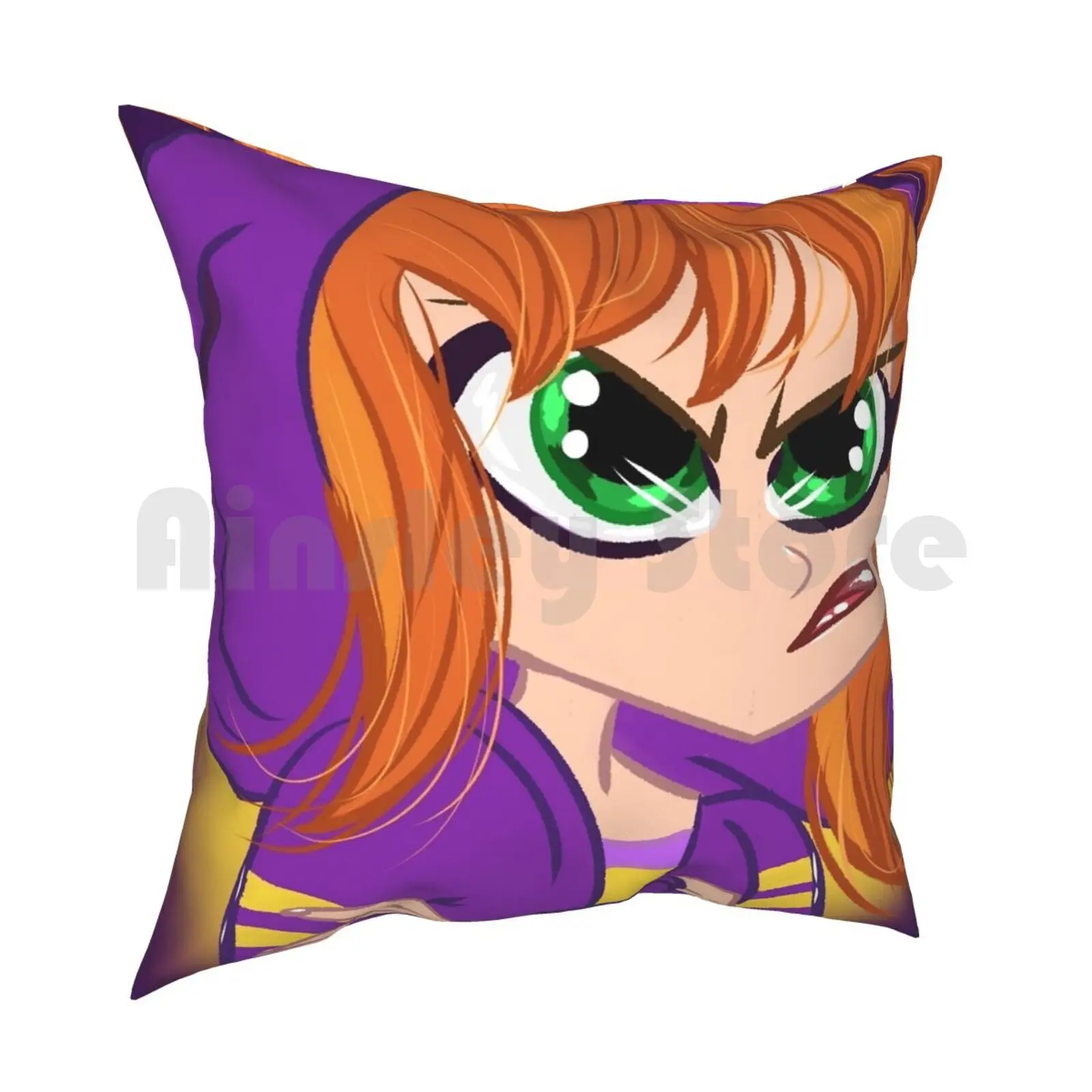 Ginger Batsy Girl Pillow Case Printed Home Soft DIY Pillow cover Superhero Superhero Girl Ginger Gotham Barbara Cartoon