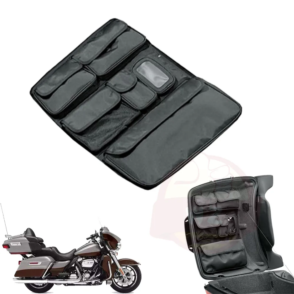 Black Tour Pak Motorcycle Organizer Lid Storage Bag For Harley Touring Street GLIDE FLHX Road King FLHR 2014-2019