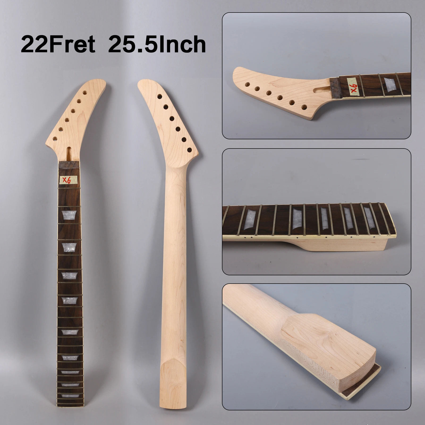 

Diy Banana Maple Electric Guitar Neck 22 Fret 25.5"inch Rose wood handmade Unfinished