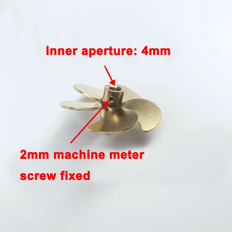 1Pair DIY Simulation RC Boat Forward/Reverse Propeller Dia 35mm Propellers 5 Blades Brass Paddle Aperture M4 with M3 Screw Hole